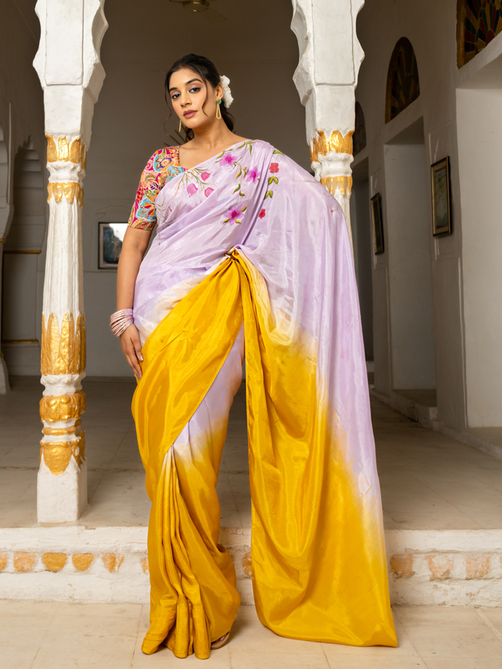 RANGVI SILK HAND-PAINTED SAREE