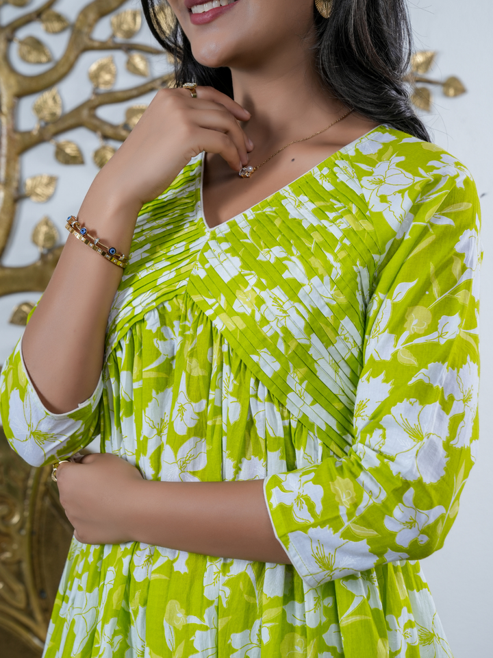 SPRING PALLVI LIME COTTON SET