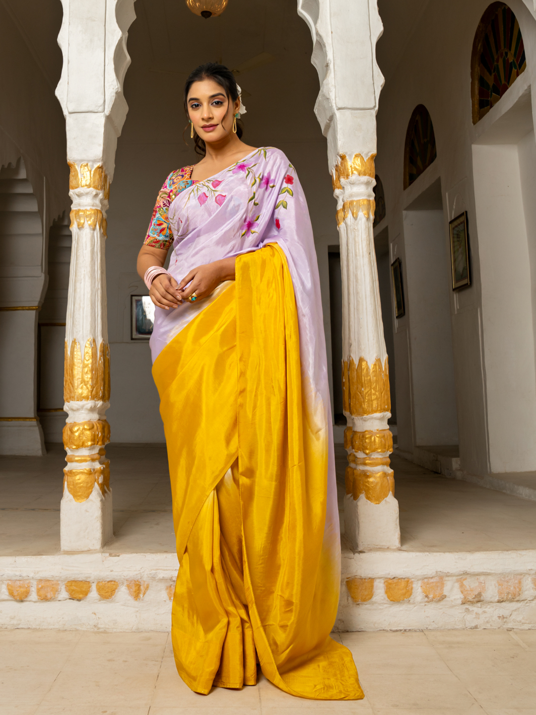 RANGVI SILK HAND-PAINTED SAREE