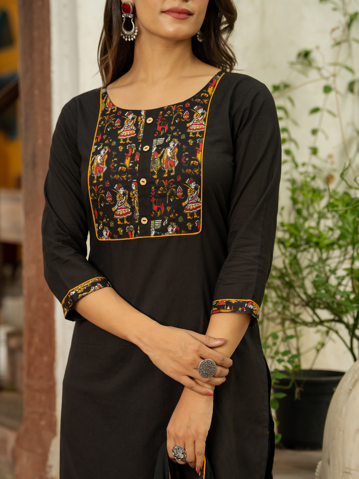 MAJESTIC BLACK KURTA SET