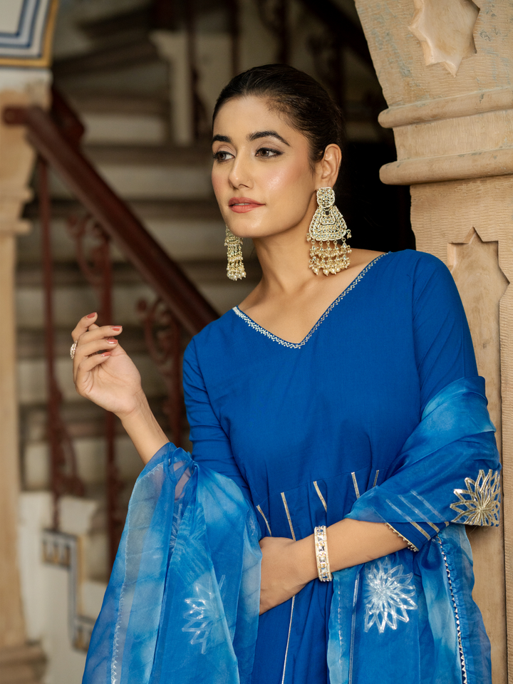 OPULENT BLUE GOTA SUIT SET
