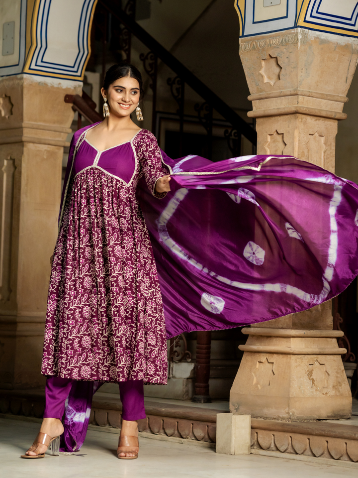 OPULENT WINE COTTON KURTA SET