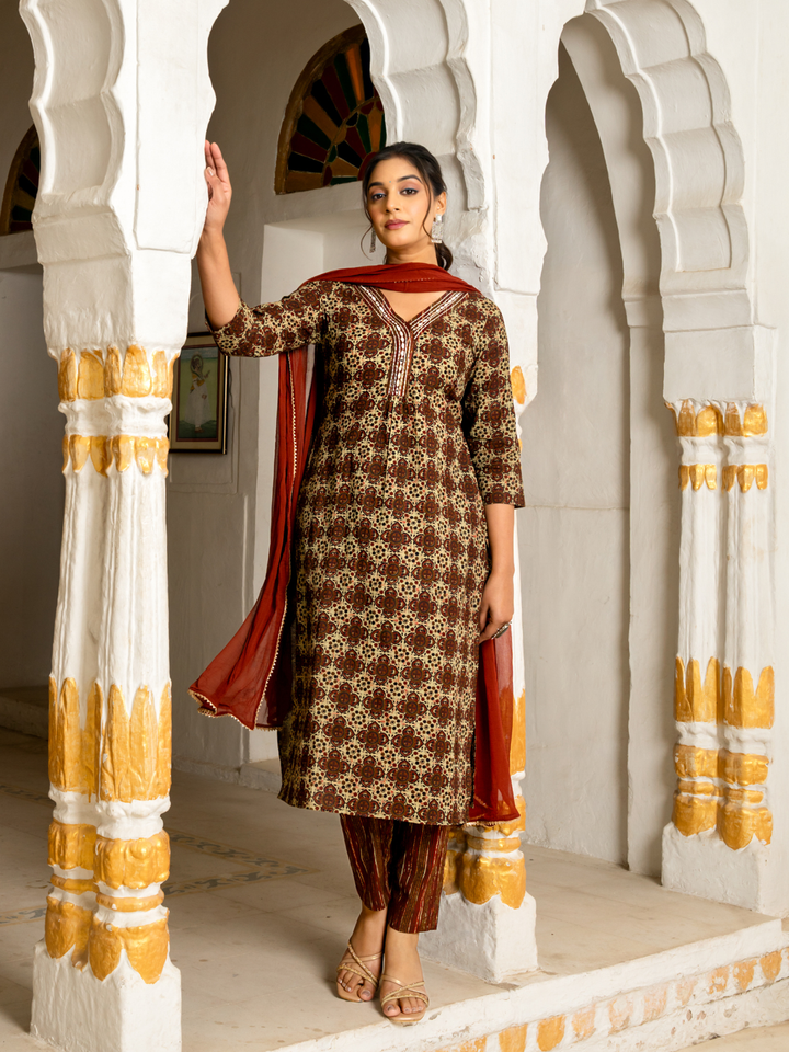 BRAVIA COTTON MIRROR KURTA SET