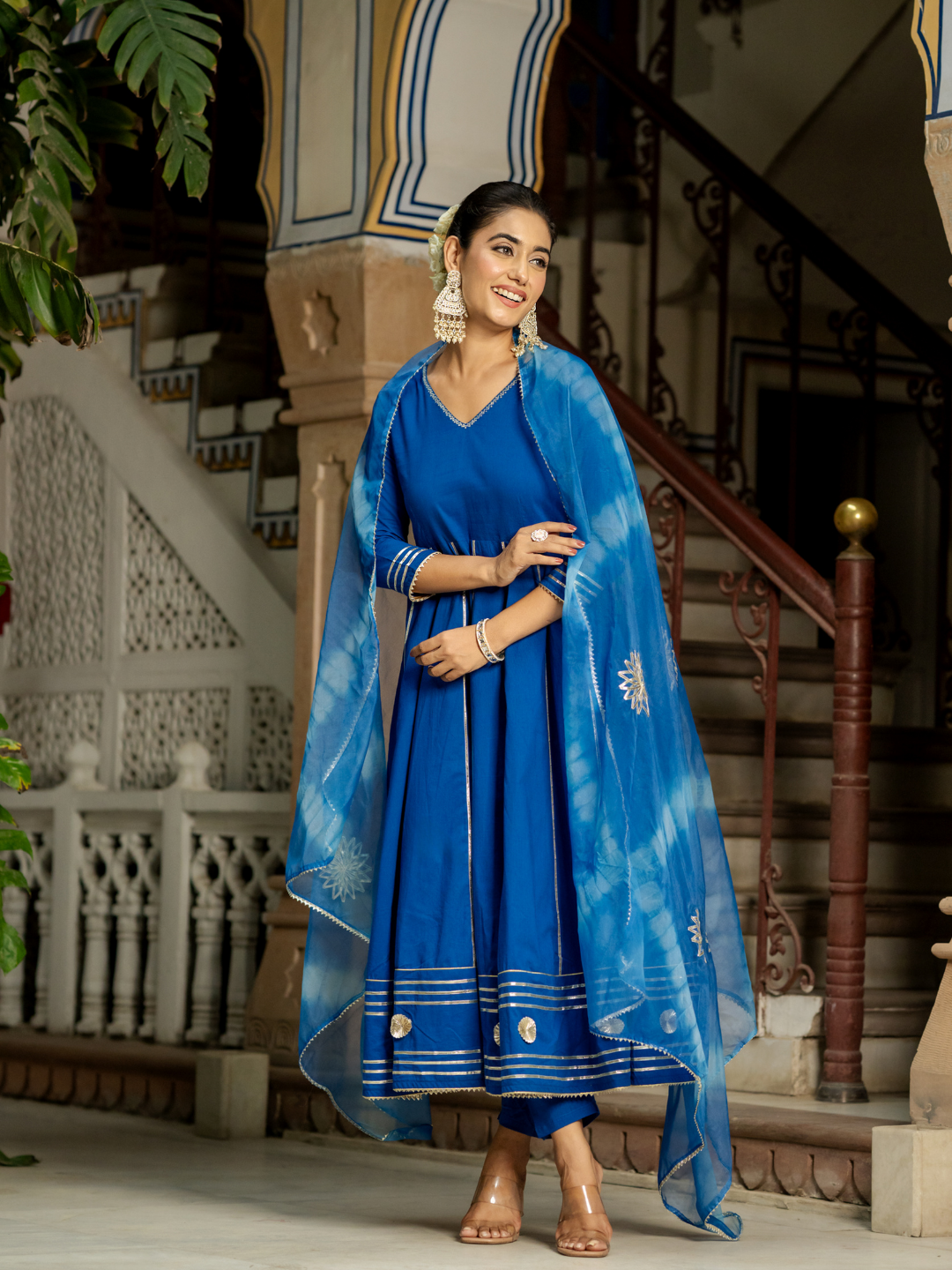 OPULENT BLUE GOTA SUIT SET