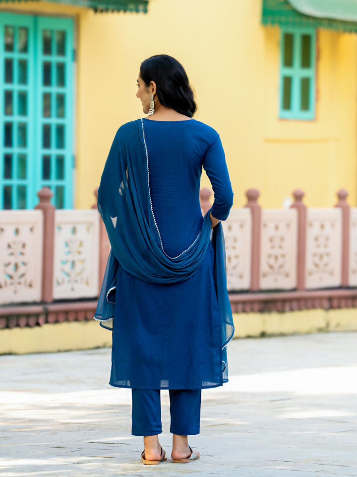 TEAL CHARM ZARI KURTA SET