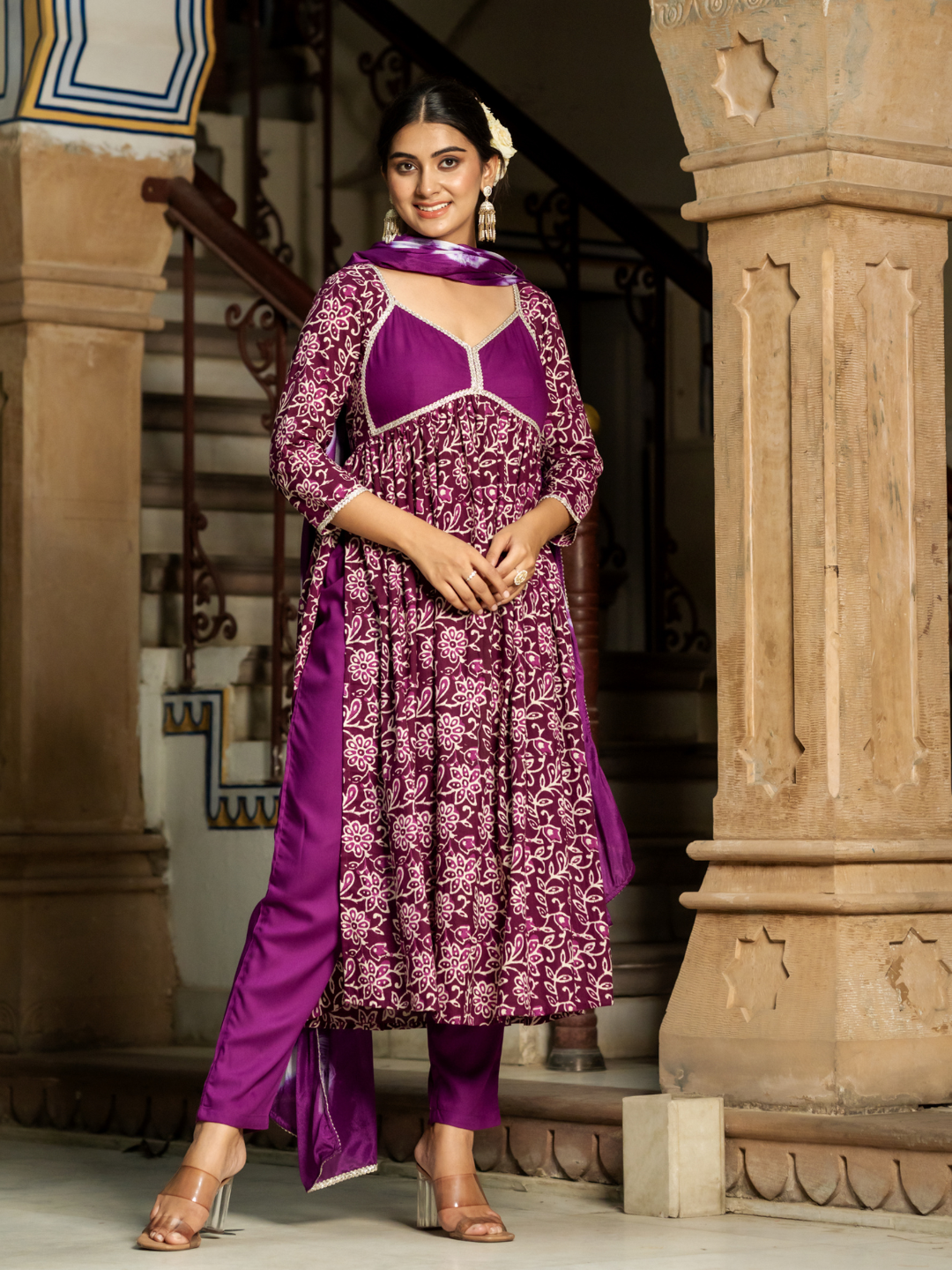 OPULENT WINE COTTON KURTA SET