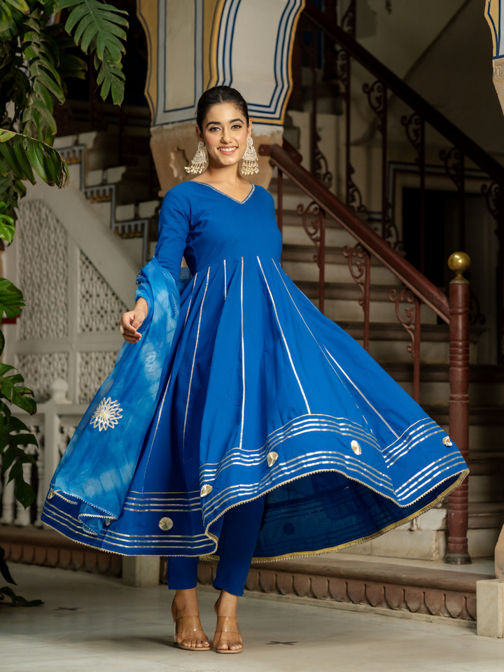 OPULENT BLUE GOTA SUIT SET