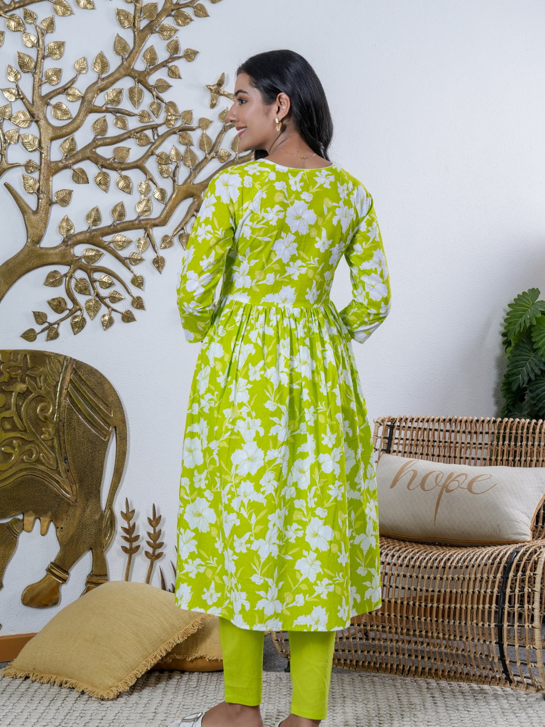 SPRING PALLVI LIME COTTON SET