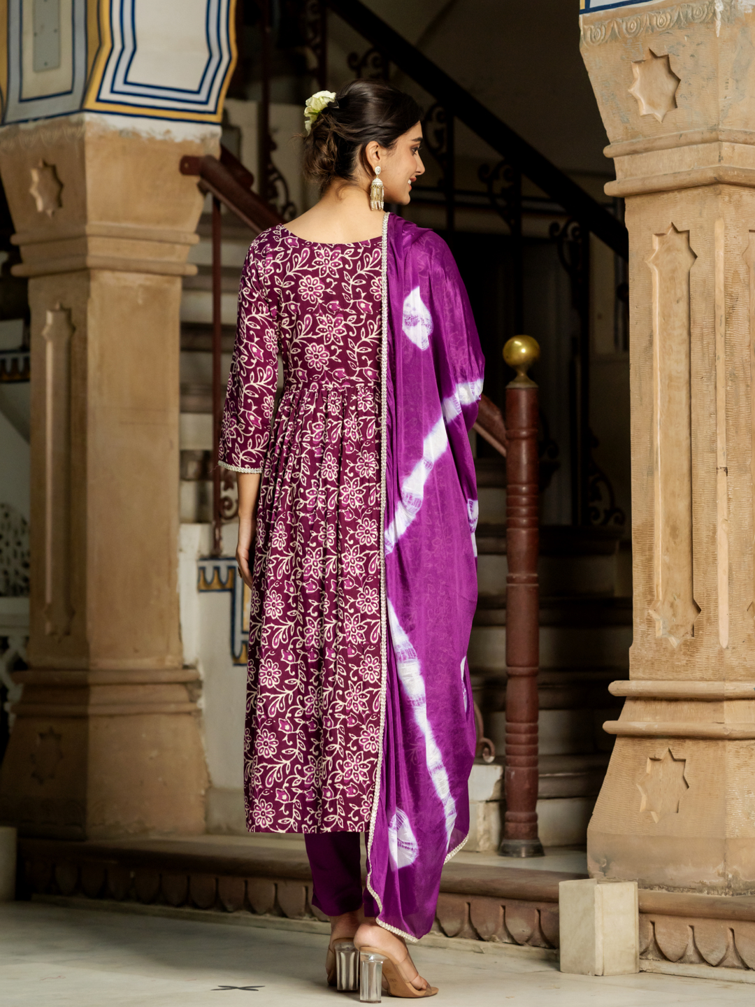 OPULENT WINE COTTON KURTA SET