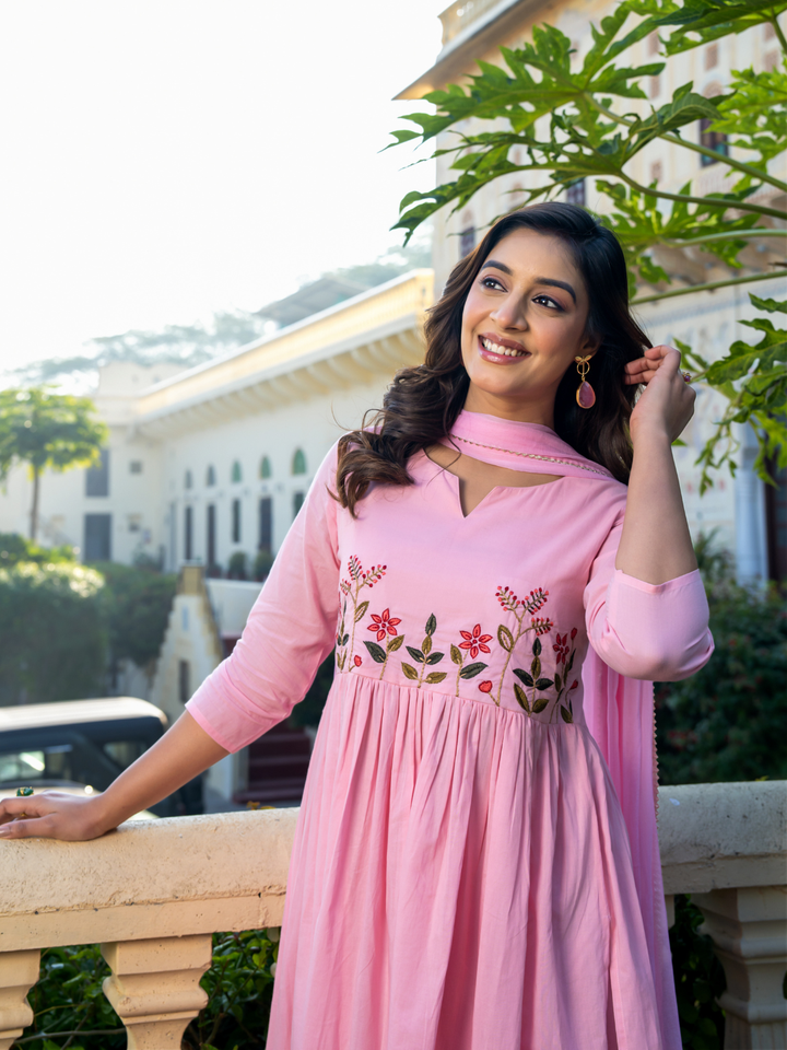 ROSALIE COTTON EMBROIDERY KURTA SET
