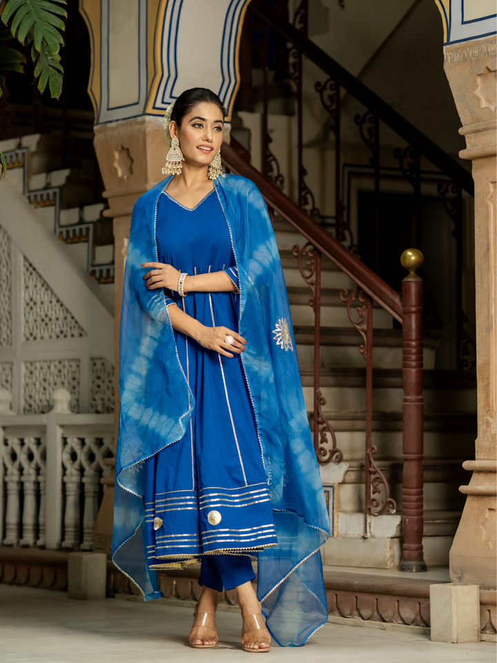 OPULENT BLUE GOTA SUIT SET