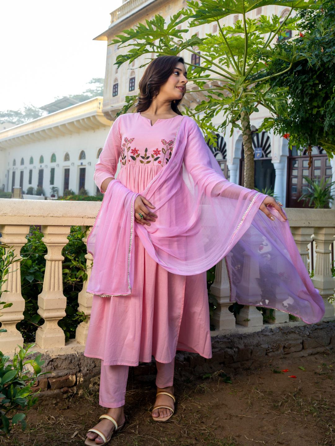 ROSALIE COTTON EMBROIDERY KURTA SET