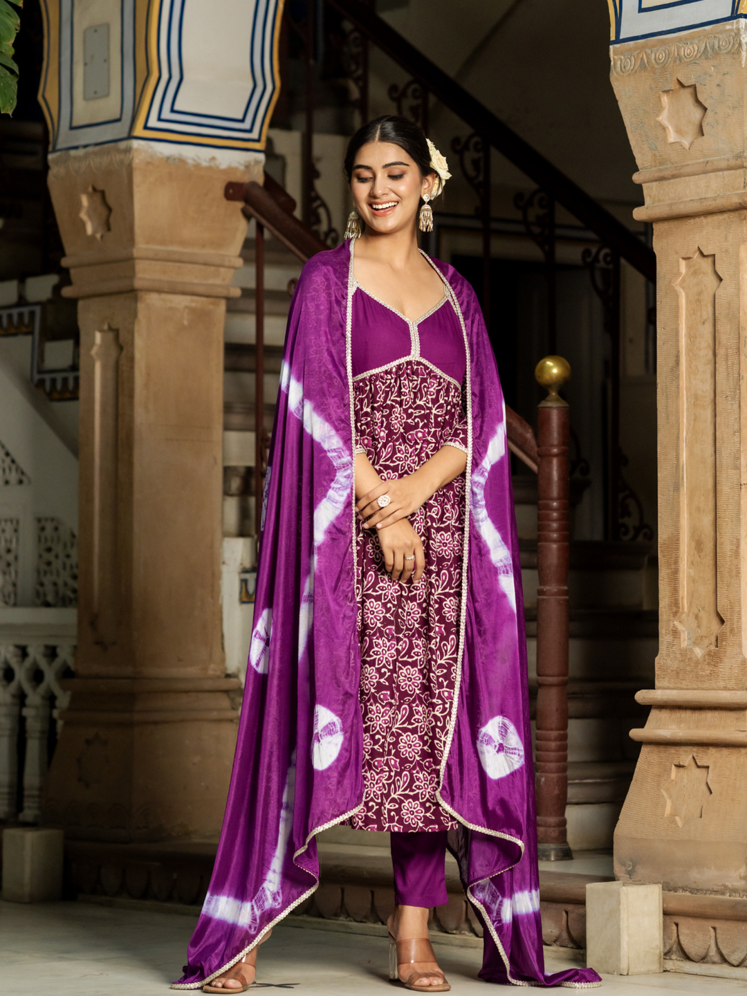 OPULENT WINE COTTON KURTA SET