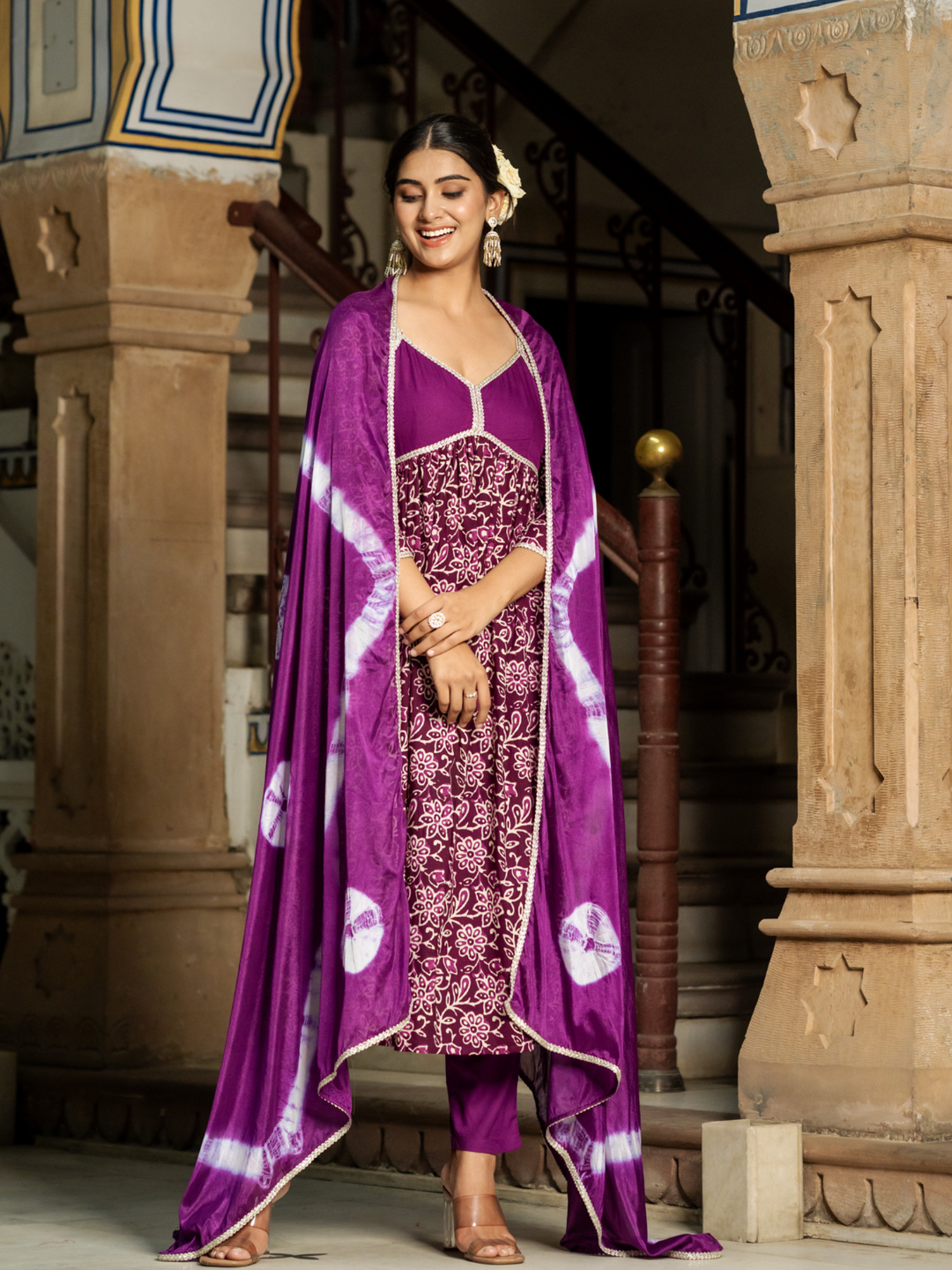 OPULENT WINE COTTON KURTA SET