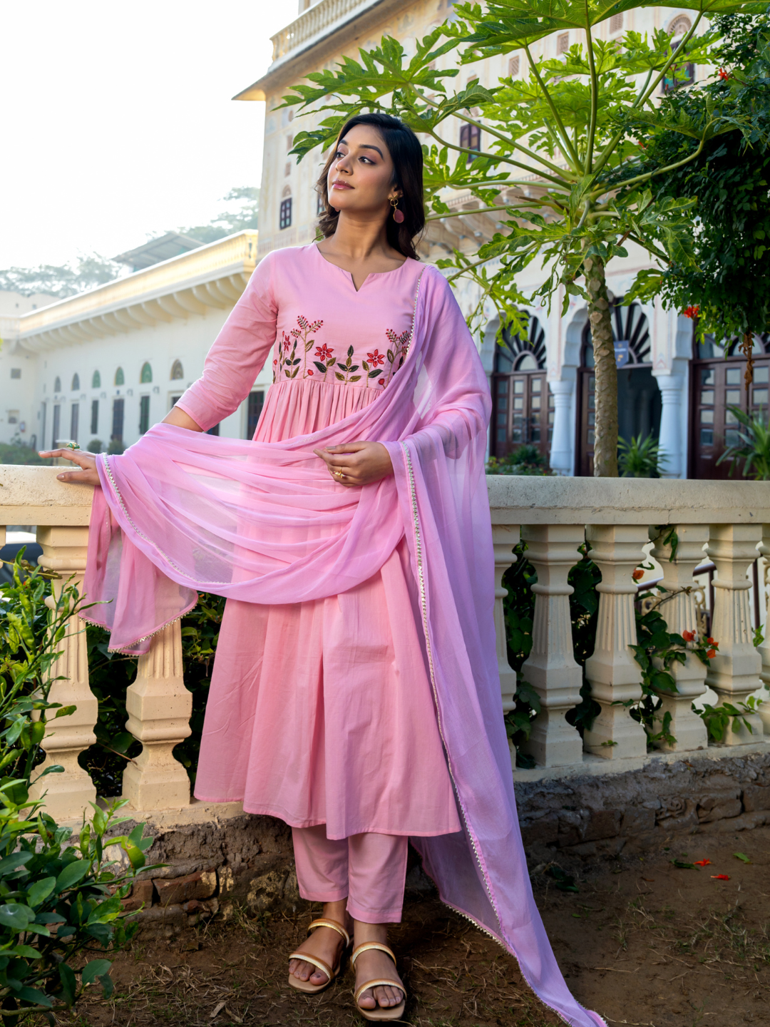 ROSALIE COTTON EMBROIDERY KURTA SET
