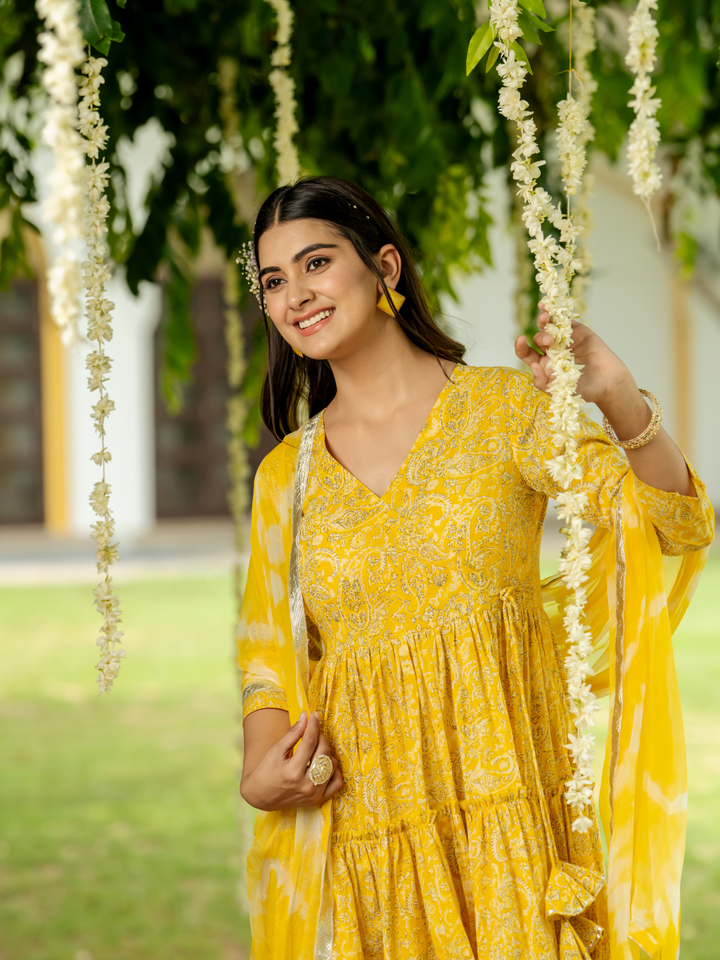CHEERFUL YELLOW GOTA SUIT SET