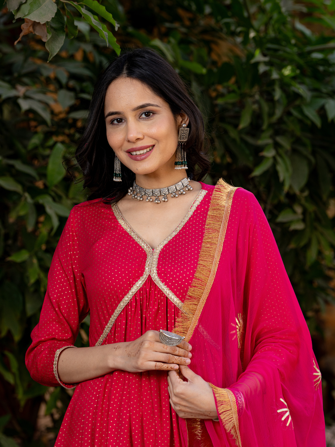 PINK POLKA DOT KURTA SET