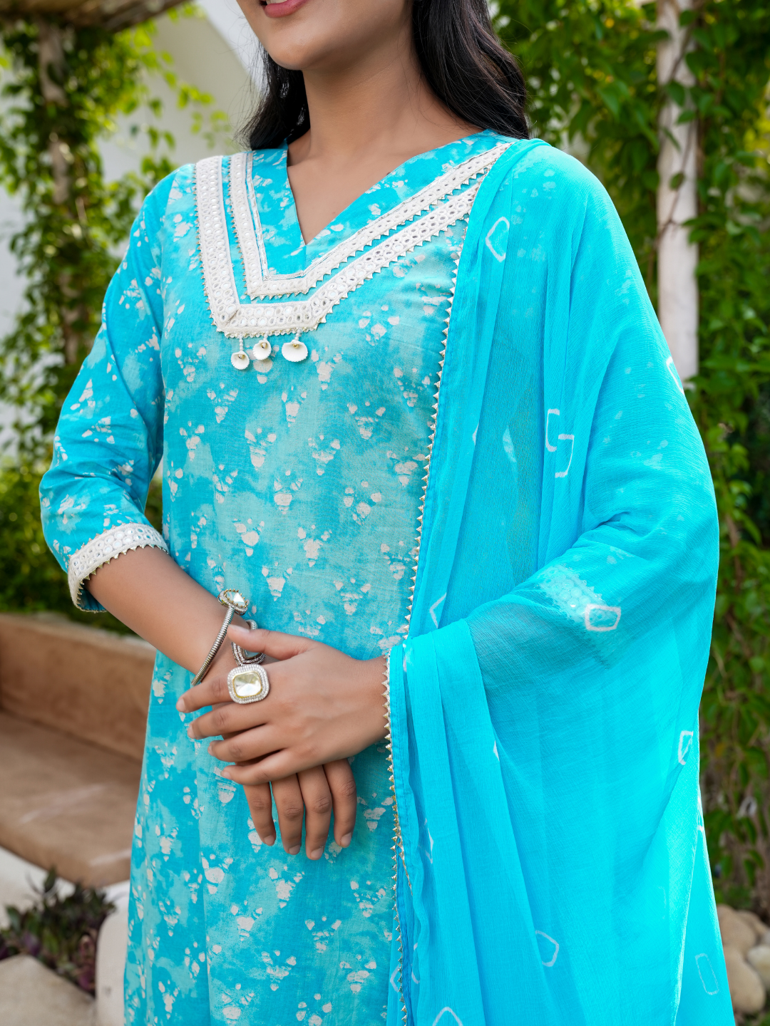 SEASHELL PRINTED COTTON SUIT SET