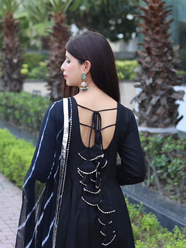 BLACK NAZNEEN FLARED SUIT SET