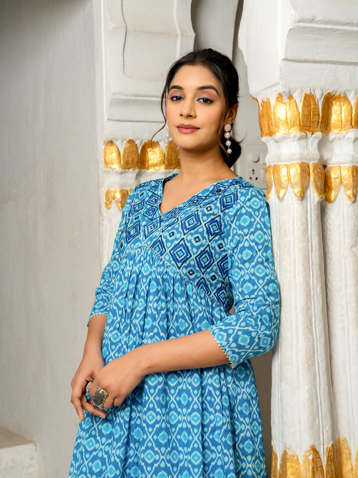 SKYLA COTTON MIRROR KURTA SET