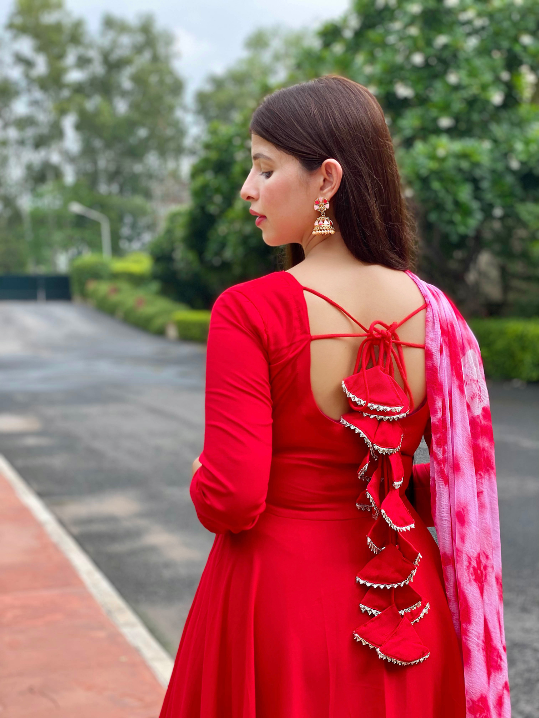 SCARLETT RED FLARED SUIT SET