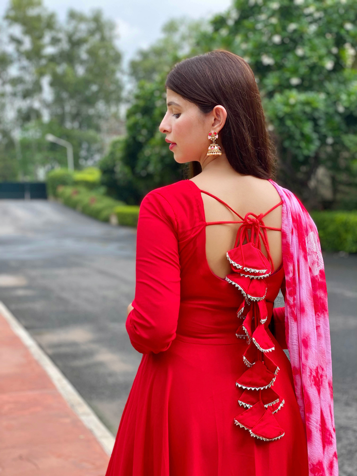 SCARLETT RED FLARED SUIT SET