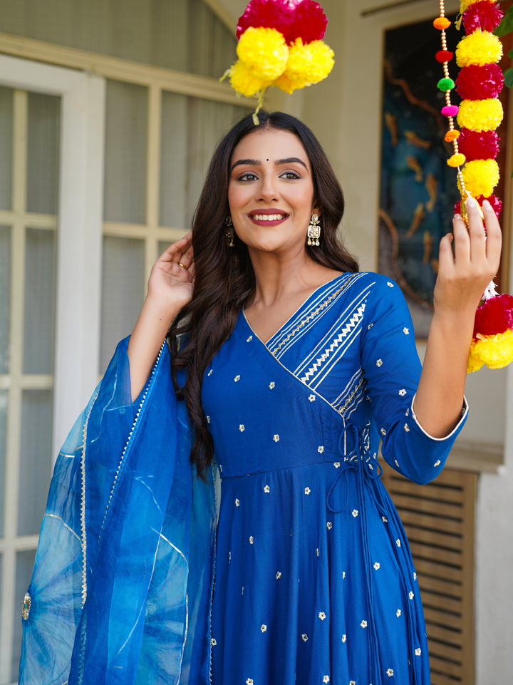 AZURE GLOW ANARKALI SET
