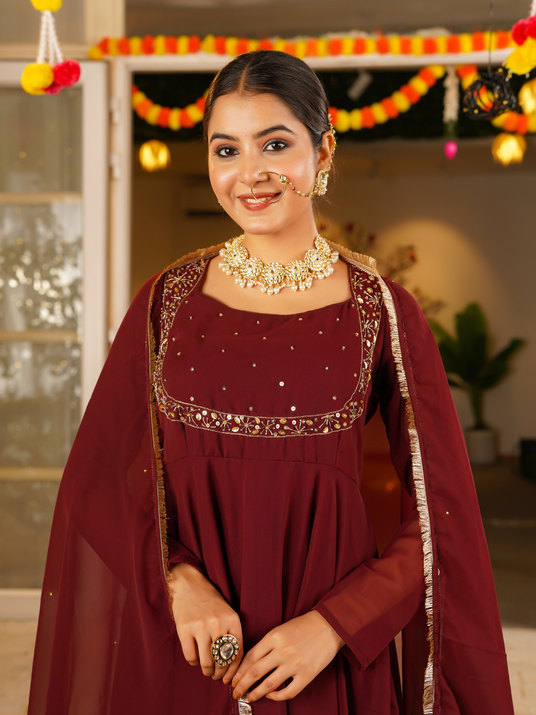 WINE ROYALE ANARKALI SET