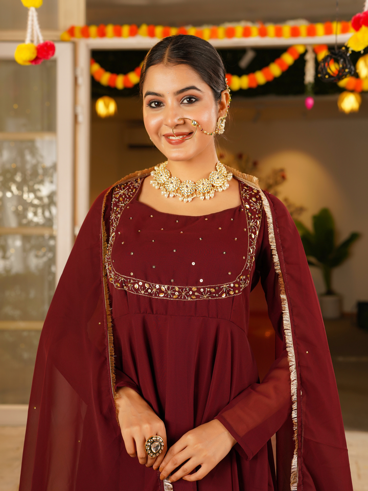 WINE ROYALE ANARKALI SET