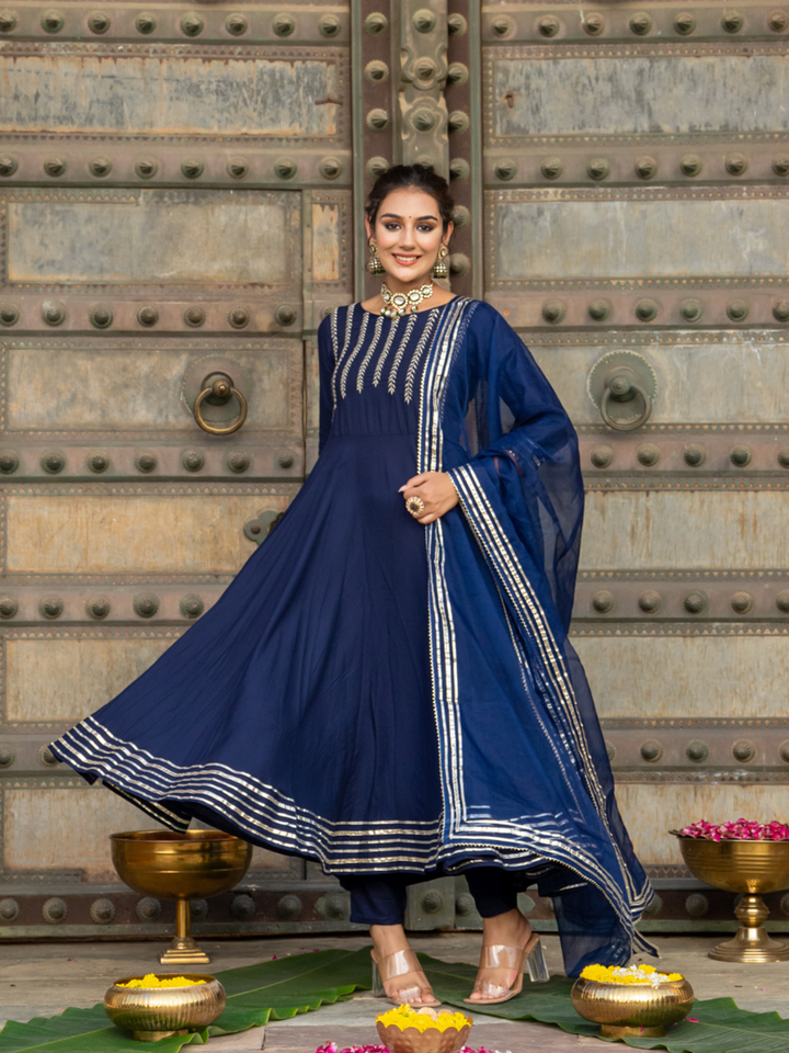 BLUE SERENITY ZARI ANARKALI SET