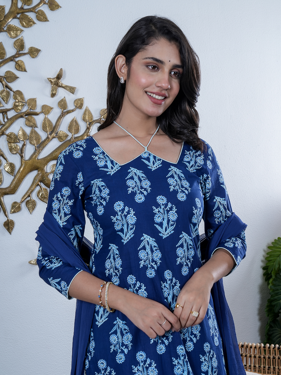 INDIRA NEEL COTTON SET