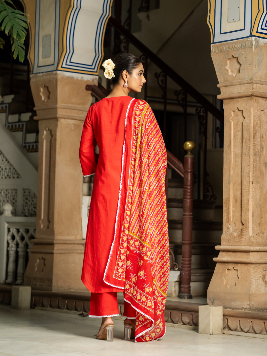 RADIANT RED RELAXED KURTA SET