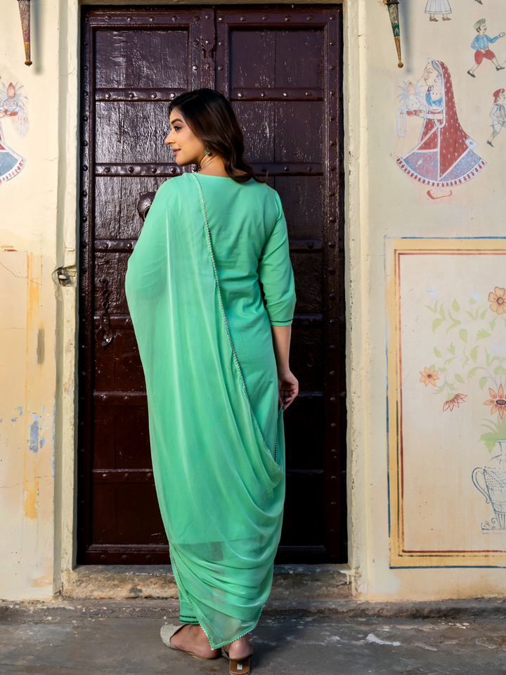 EMERA COTTON EMBROIDERED KURTA SET