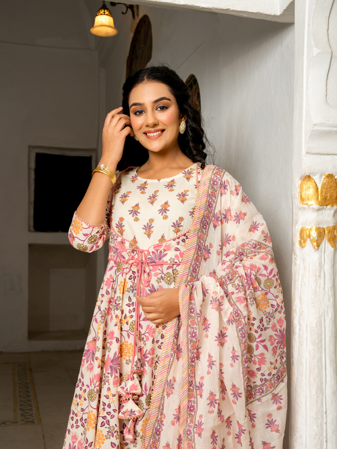 CHANDRIKA EMBROIDERY COTTON SUIT SET