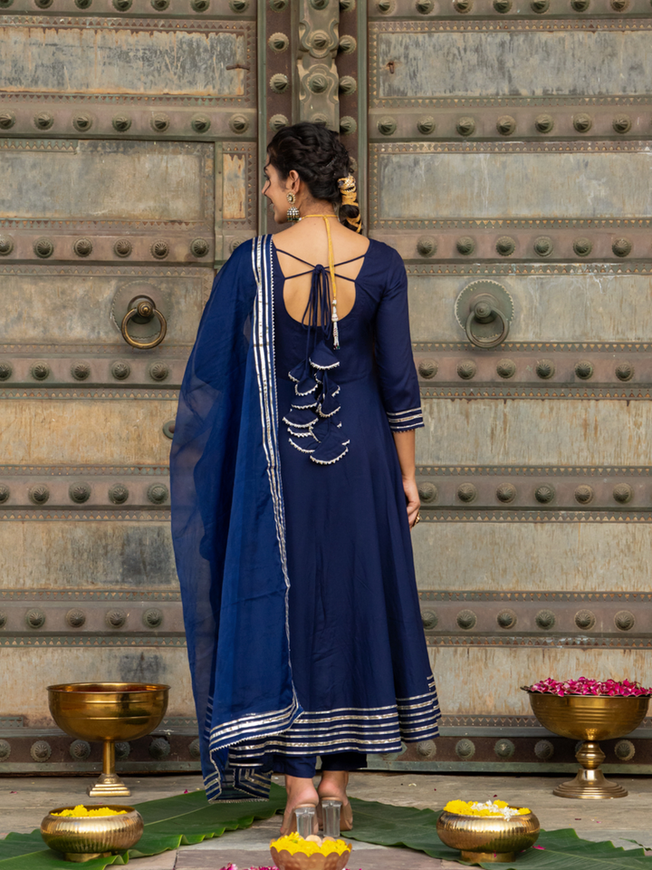 BLUE SERENITY ZARI ANARKALI SET