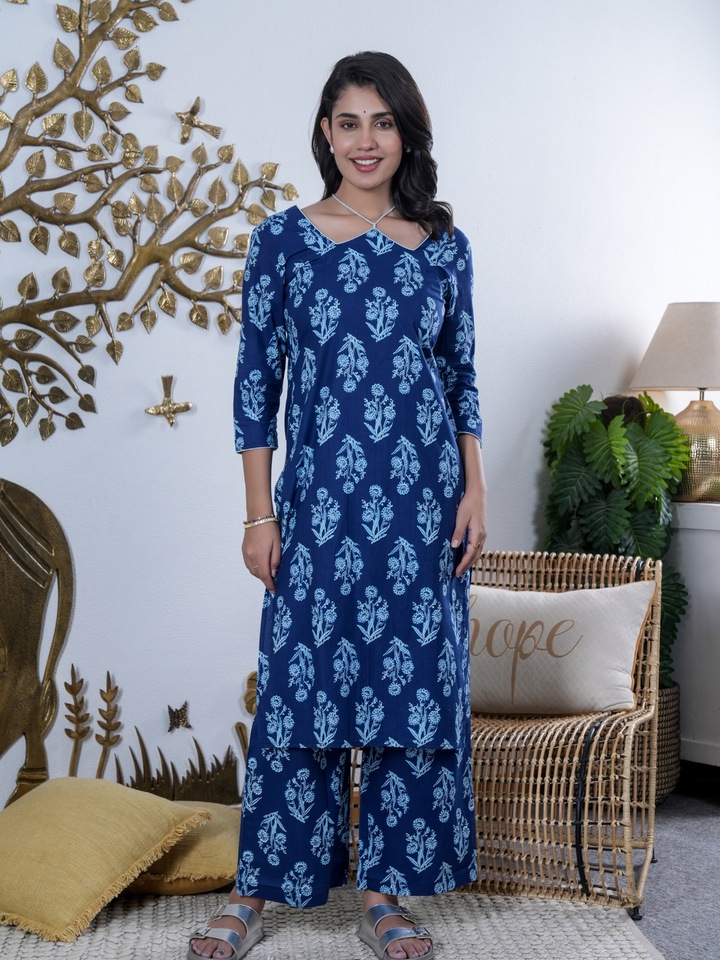 INDIRA NEEL COTTON SET