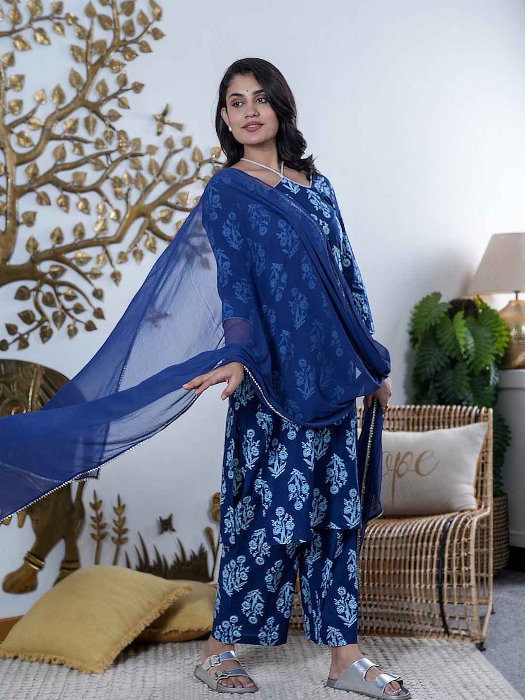 INDIRA NEEL COTTON SET
