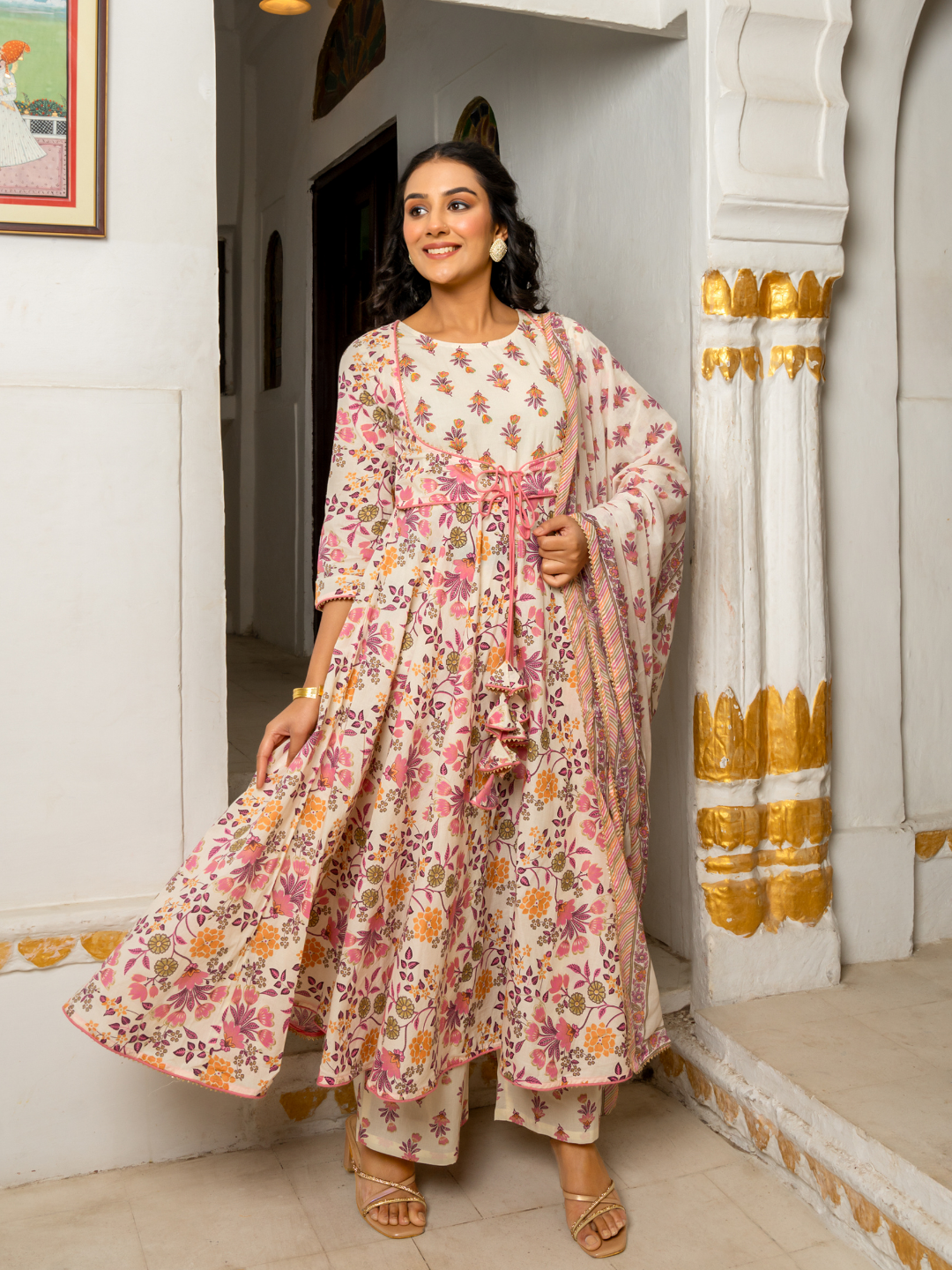 CHANDRIKA EMBROIDERY COTTON SUIT SET