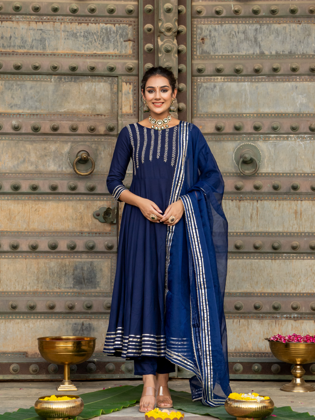BLUE SERENITY ZARI ANARKALI SET