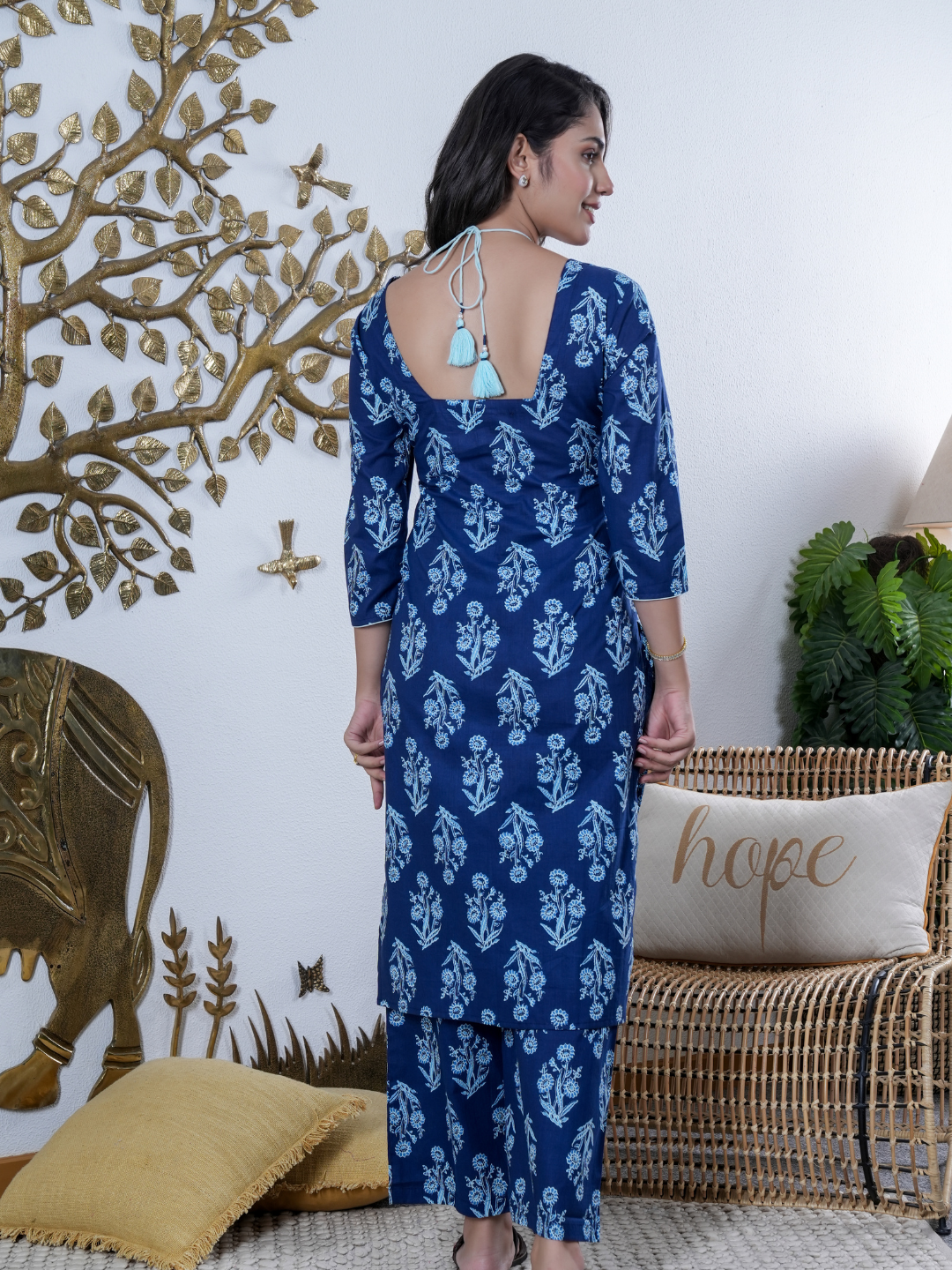 INDIRA NEEL COTTON SET