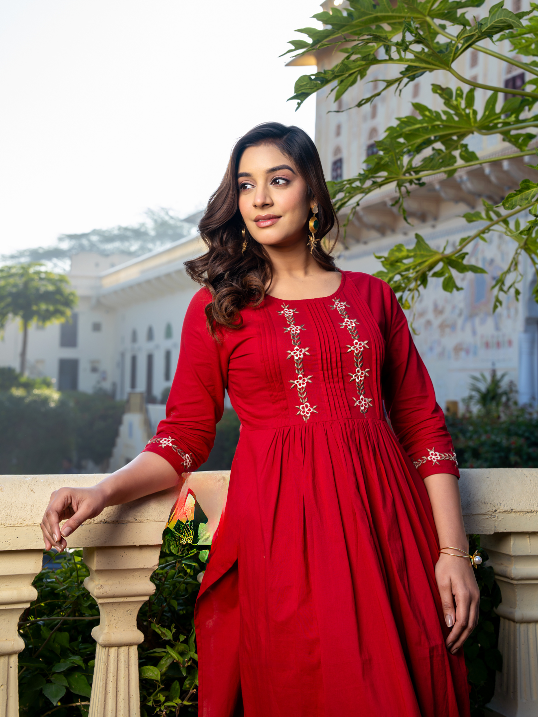 RUBORA COTTON EMBROIDERY KURTA SET