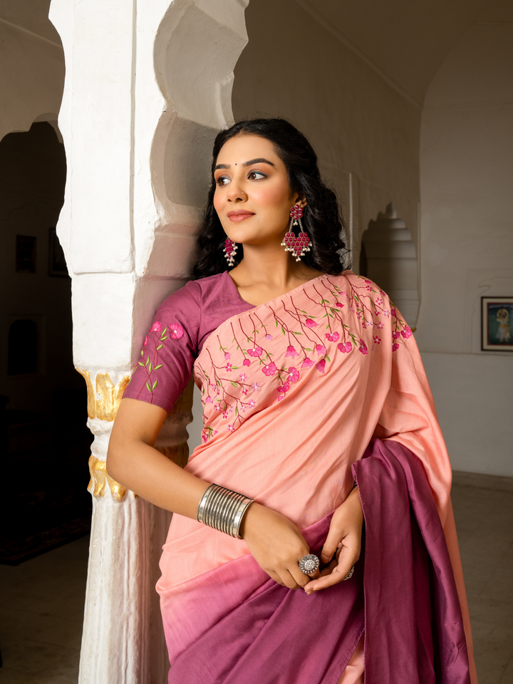 FLORENTIA CHANDERI EMBROIDERY SAREE