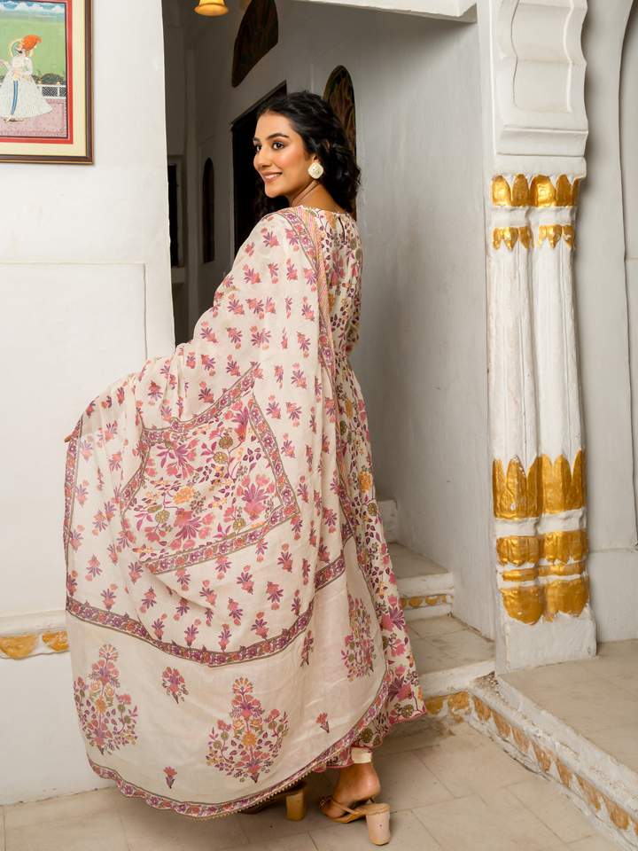 CHANDRIKA EMBROIDERY COTTON SUIT SET