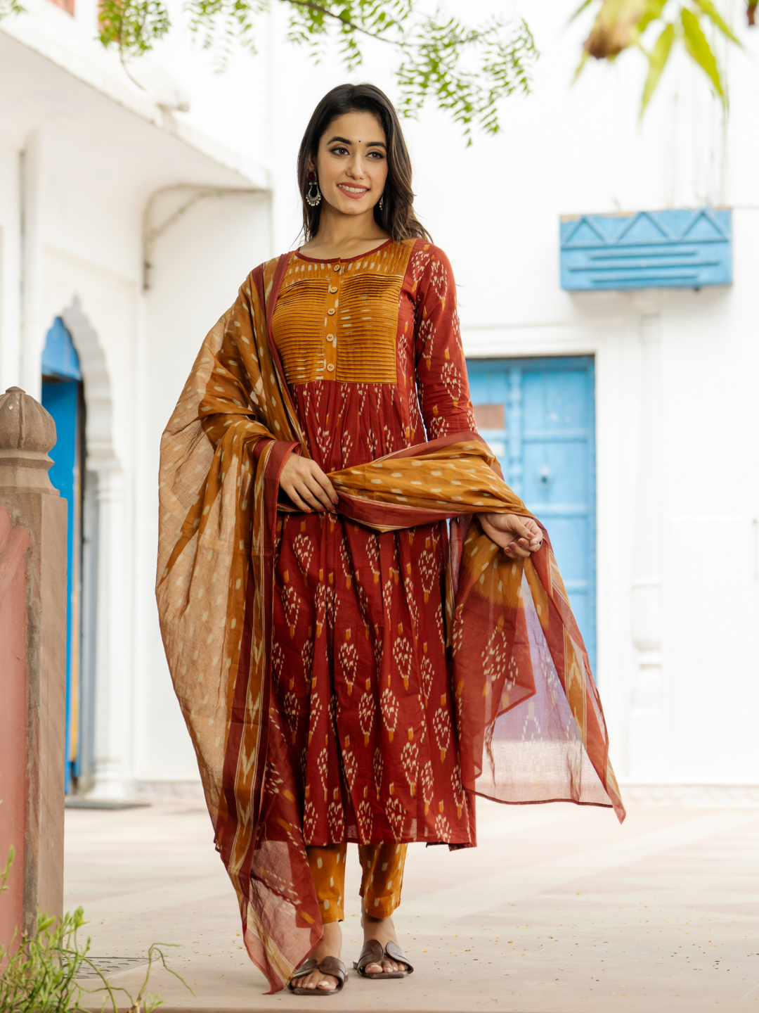 MODERN RUST FLAIR KURTA SET