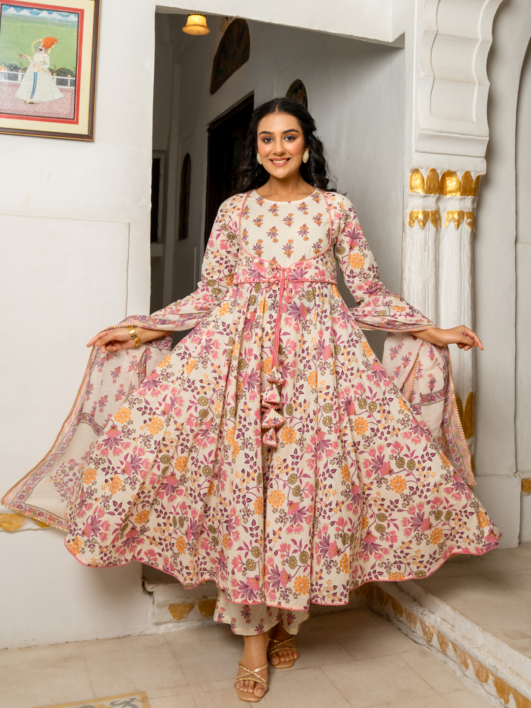 CHANDRIKA EMBROIDERY COTTON SUIT SET