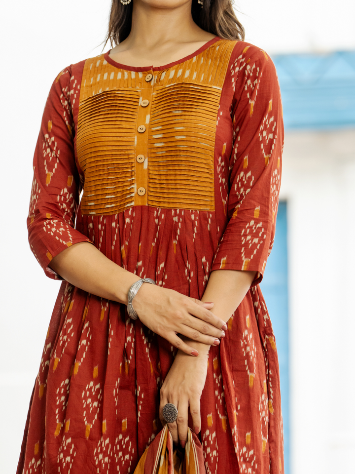 MODERN RUST FLAIR KURTA SET