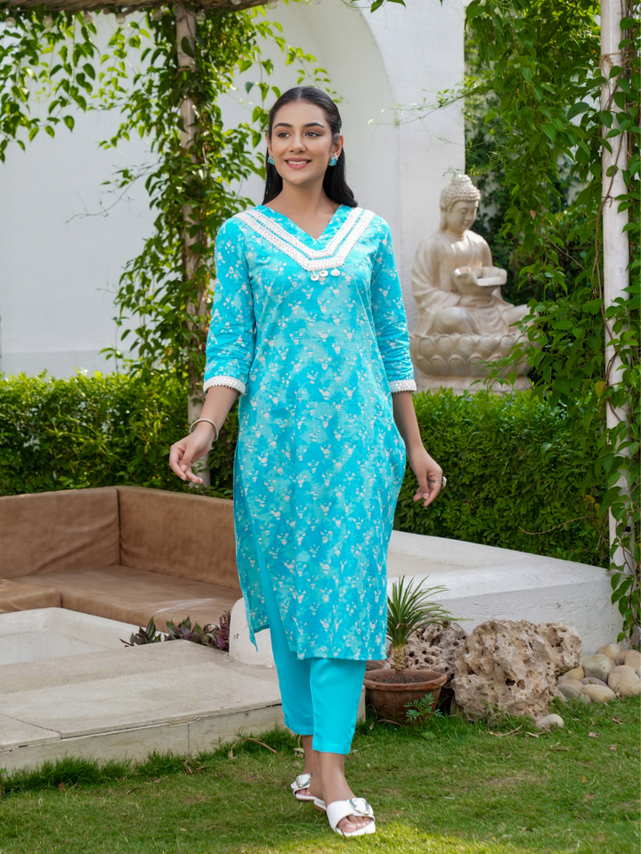 SEASHELL PRINTED COTTON SUIT SET