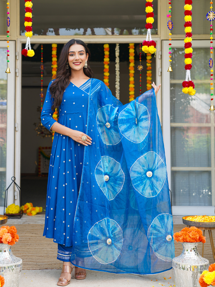 AZURE GLOW ANARKALI SET