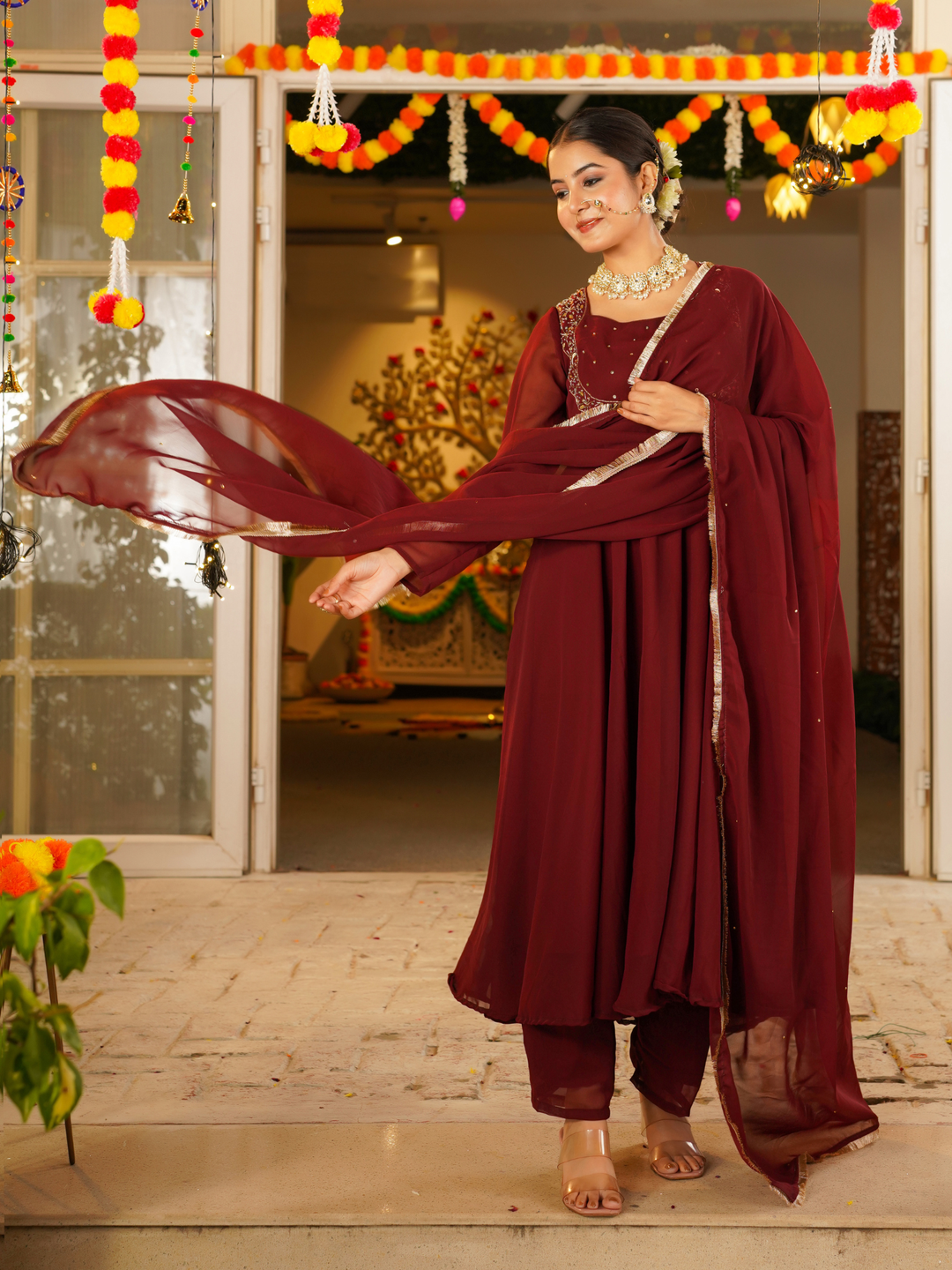 WINE ROYALE ANARKALI SET
