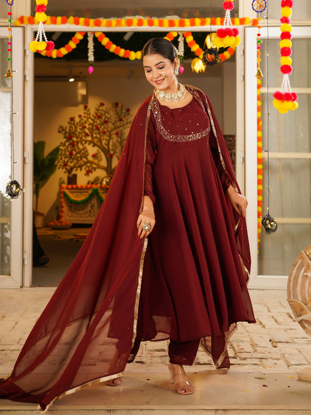 WINE ROYALE ANARKALI SET